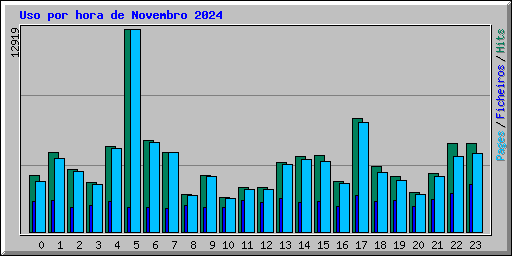 Uso por hora de Novembro 2024