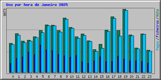 Uso por hora de Janeiro 2025
