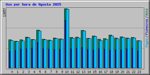 Uso por hora de Agosto 2025
