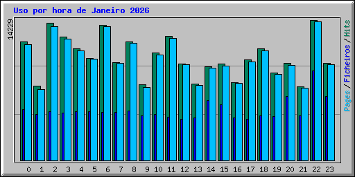 Uso por hora de Janeiro 2026